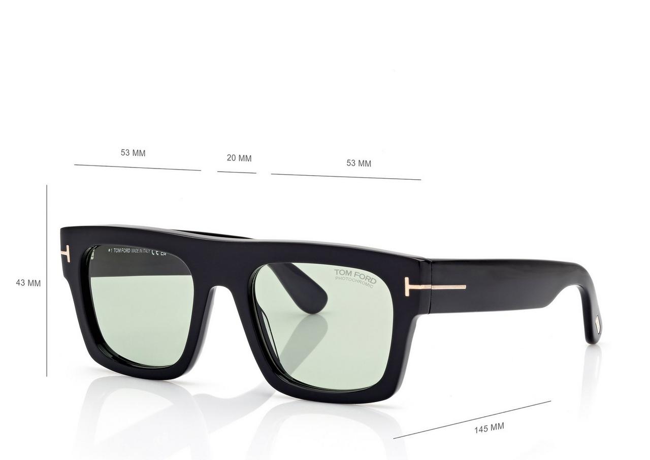 TOM FORD OM SHINY BLACK  / GREEN LUNETTES DE SOLEIL FAUSTO
