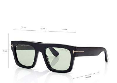 TOM FORD OM SHINY BLACK  / GREEN LUNETTES DE SOLEIL FAUSTO