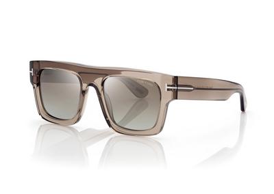 TOM FORD OM LIGHT BROWN/OTHER / GREEN MIRROR LUNETTES DE SOLEIL FAUSTO