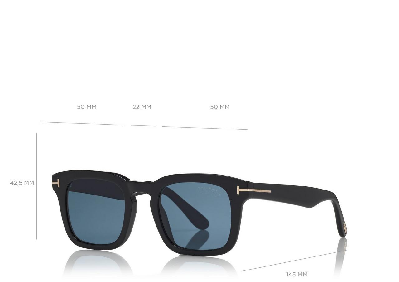 TOM FORD ACETATE SHINY BLACK  / BLUE LUNETTES DE SOLEIL DAX