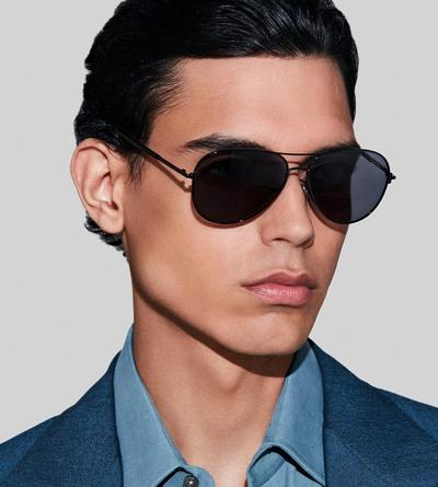 TOM FORD OM SHINY BLACK  / SMOKE POLARIZED CLARK SUNGLASSES