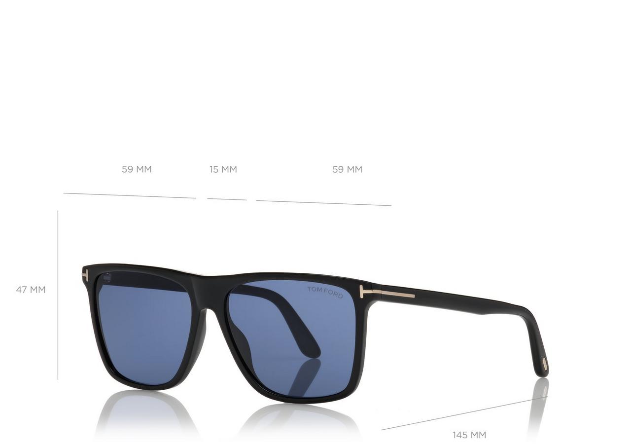 TOM FORD OM SHINY BLACK  / BLUE LUNETTES DE SOLEIL FLETCHER