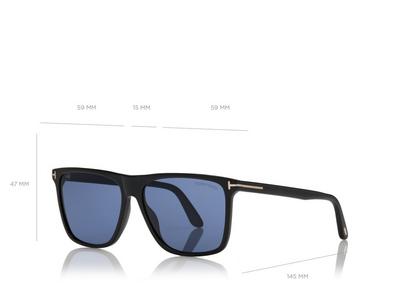 TOM FORD OM SHINY BLACK  / BLUE LUNETTES DE SOLEIL FLETCHER