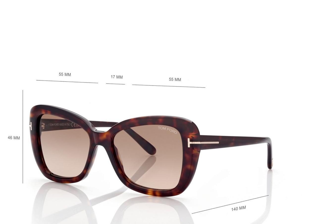 Tom Ford Maeve 55J Tortoise Sunglasses