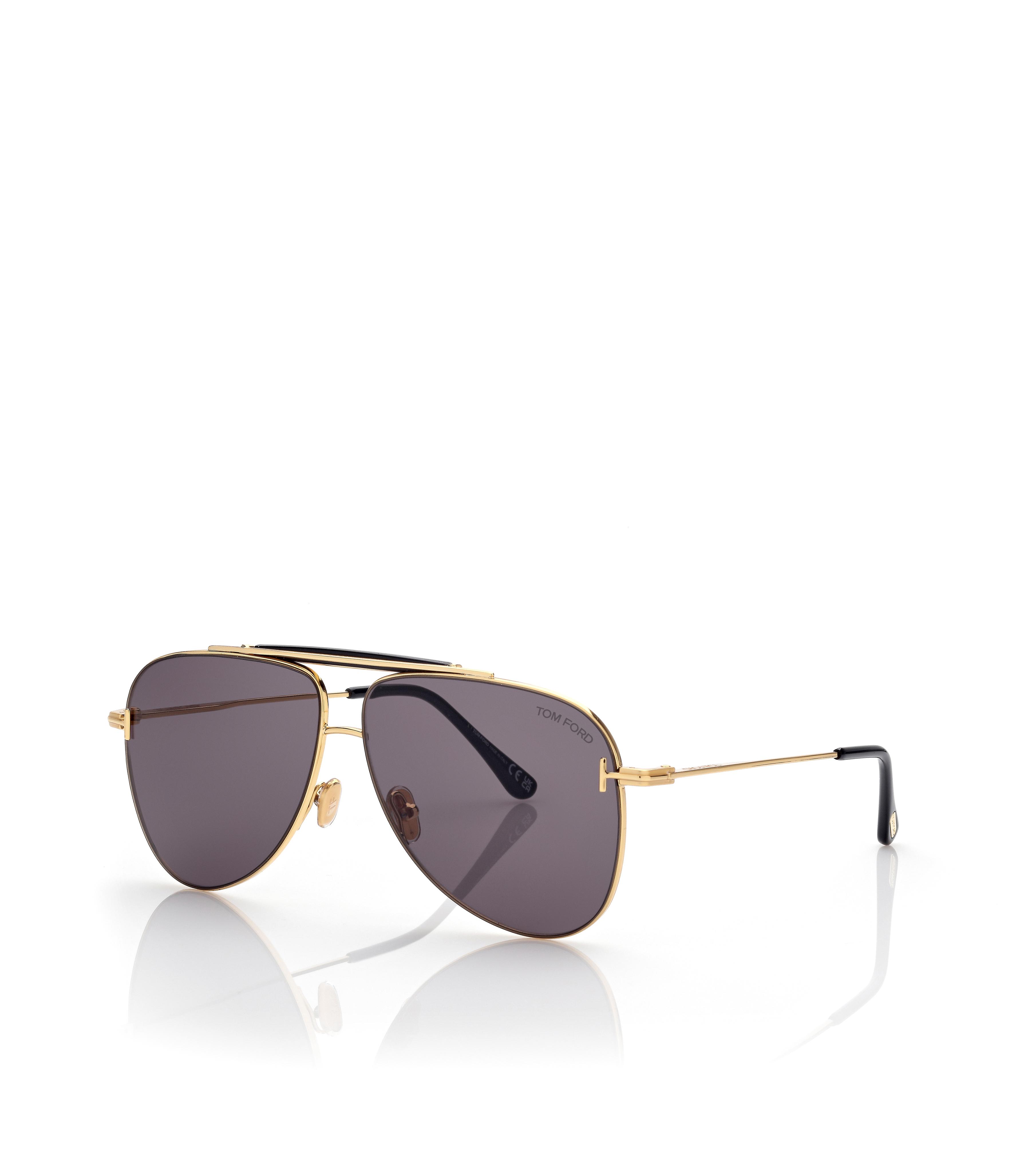 Tom Ford Men's Sunglasses - Bradford Smoke Lens Shiny Gold Frame