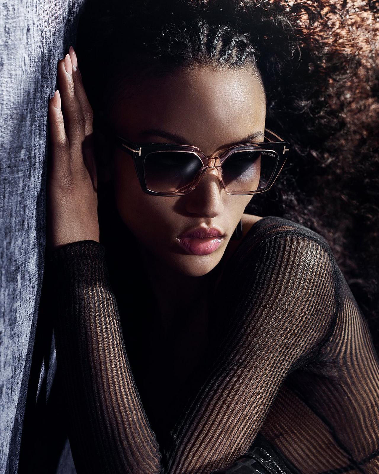 TOM FORD OM GREY/OTHER / BROWN MIRROR WINONA SUNGLASSES