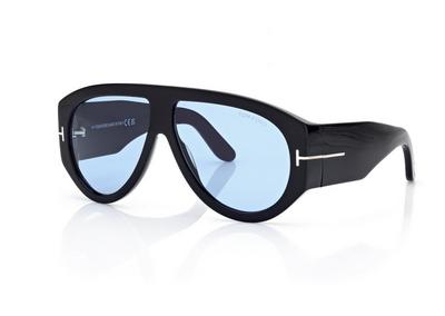 TOM FORD OM SHINY BLACK  / BLUE BRONSON SUNGLASSES