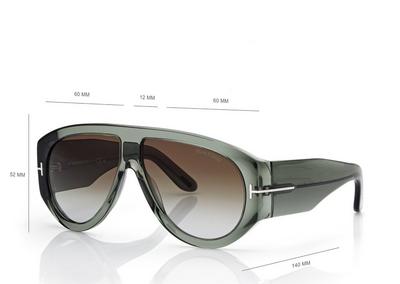 TOM FORD OM SHINY LIGHT GREEN / GRADIENT SMOKE LUNETTES DE SOLEIL BRONSON