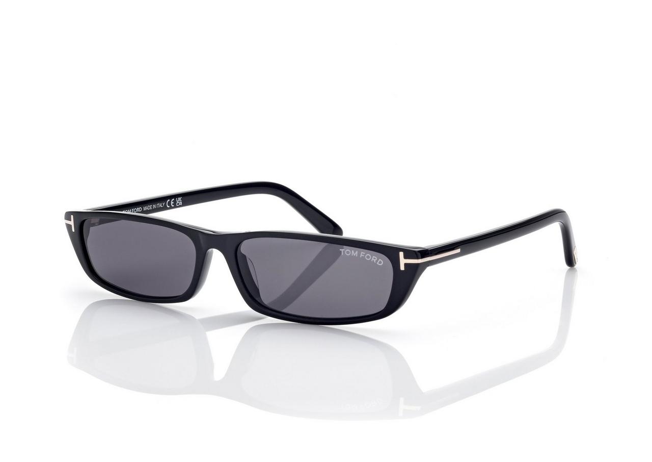 Black Alejandro rectangular acetate sunglasses