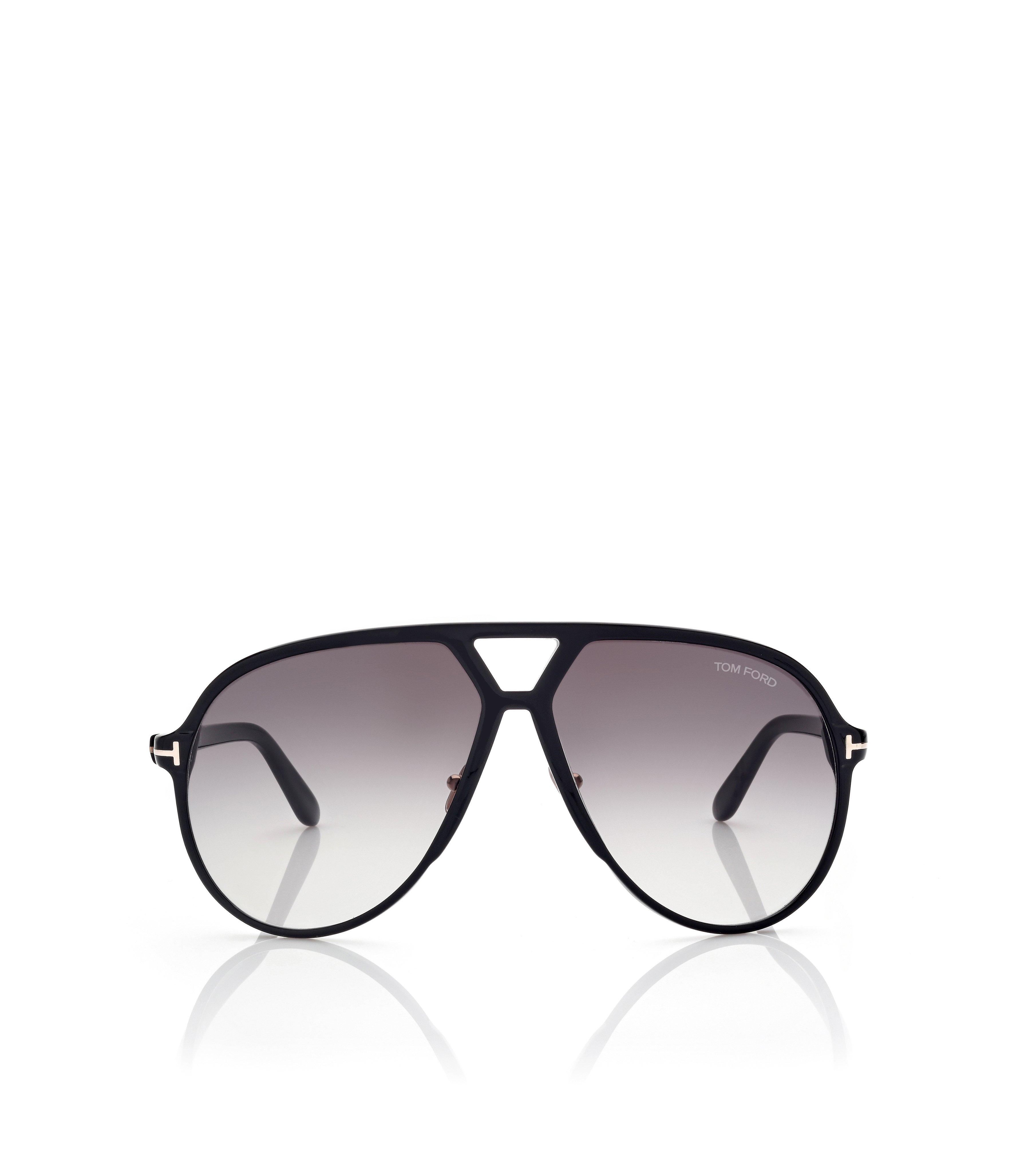 Tom Ford Men's Sunglasses Gerard-02 Black Acetate Brown Lens