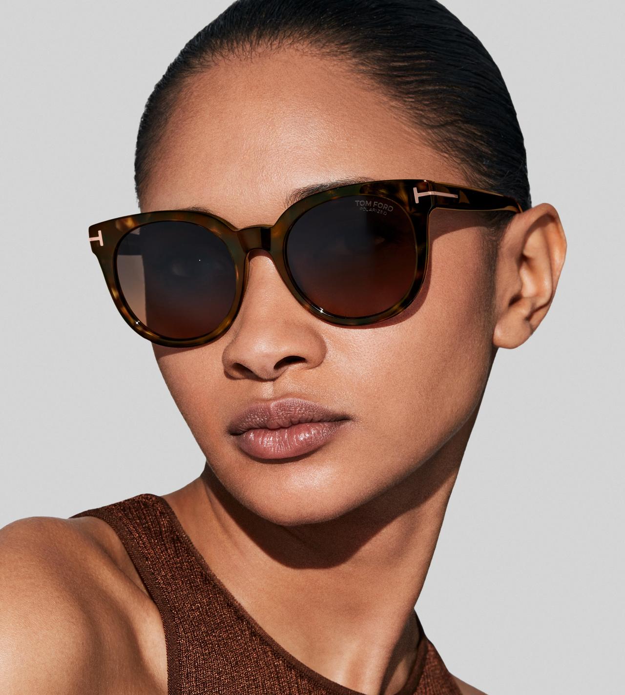 TOM FORD OM DARK HAVANA MOIRA SUNGLASSES