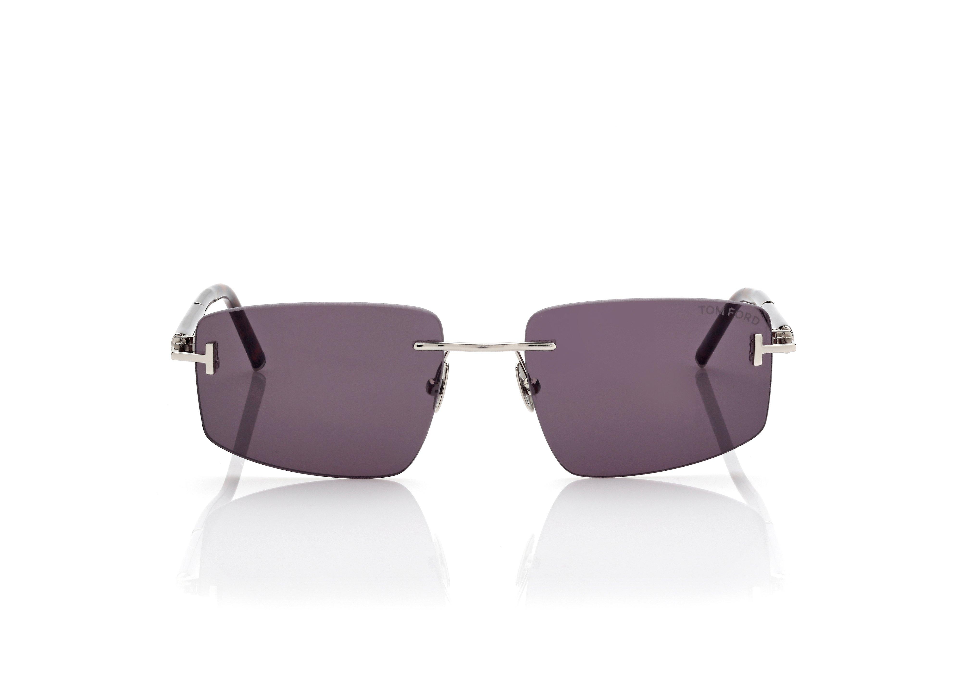 SQUARE TITANIUM AND HORN SUNGLASSES