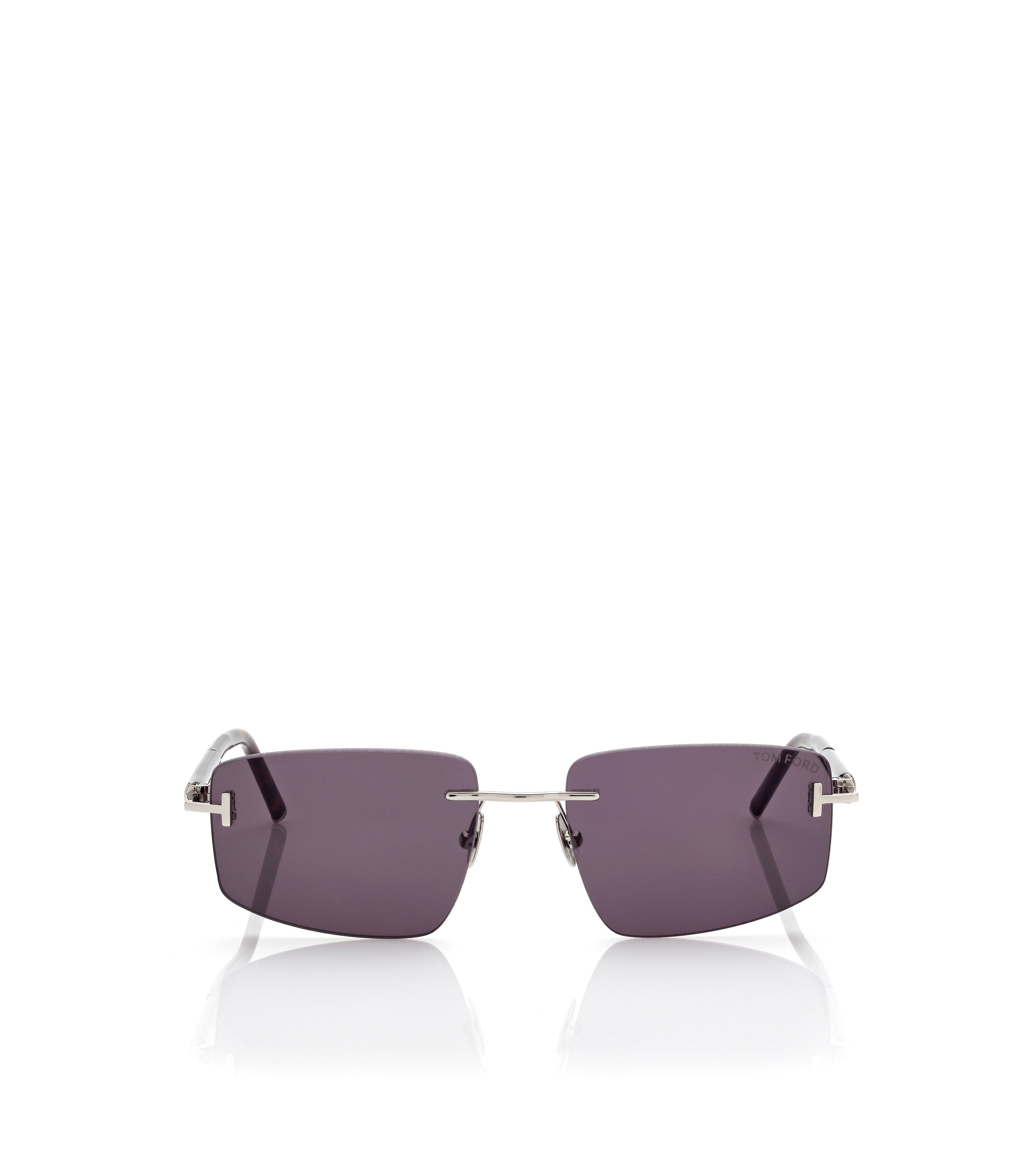 SQUARE TITANIUM AND HORN SUNGLASSES