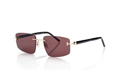 SQUARE TITANIUM AND HORN SUNGLASSES image number 1