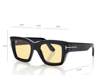 TOM FORD OM SHINY BLACK / BROWN PHOTOCHROMATIC ILIAS SUNGLASSES