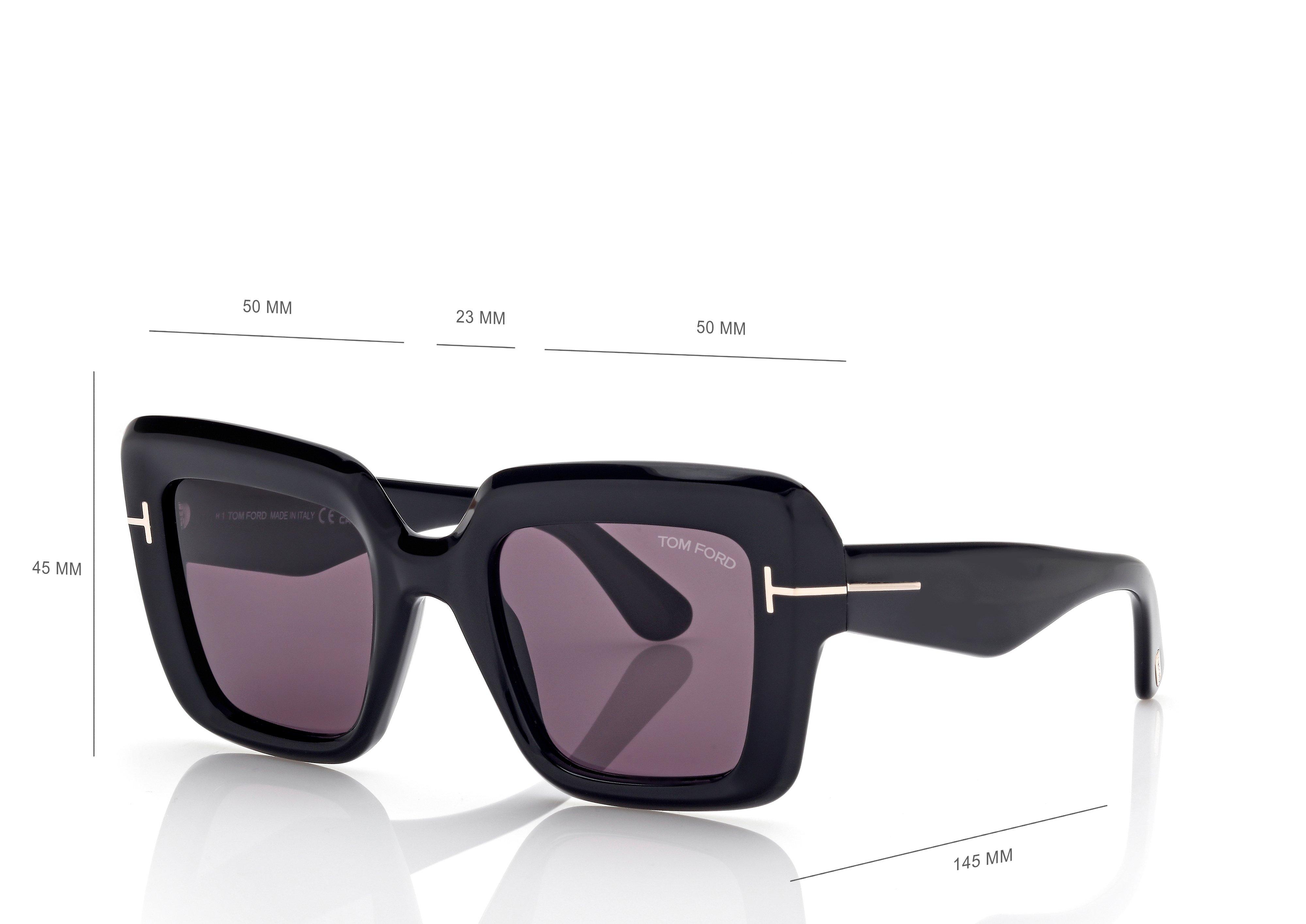 サングラス TOM FORD SS24 Tom Ford - FT1157 - 01E (FT1157 01E) Tom Ford Esme Sunglasses FT1157 01E Shiny Black - eye-oo.com