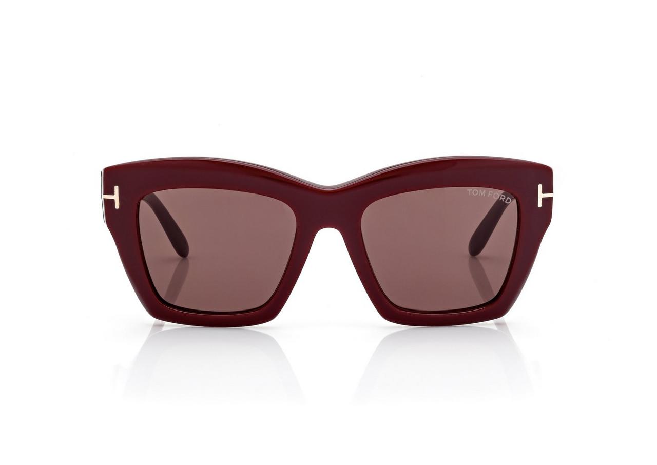 TOM FORD OM SHINY BORDEAUX / BROWN LUNA SUNGLASSES
