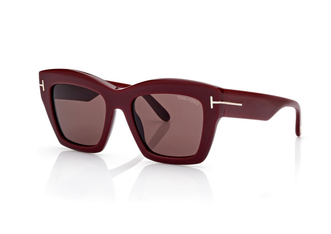 TOM FORD OM SHINY BORDEAUX / BROWN LUNA SUNGLASSES