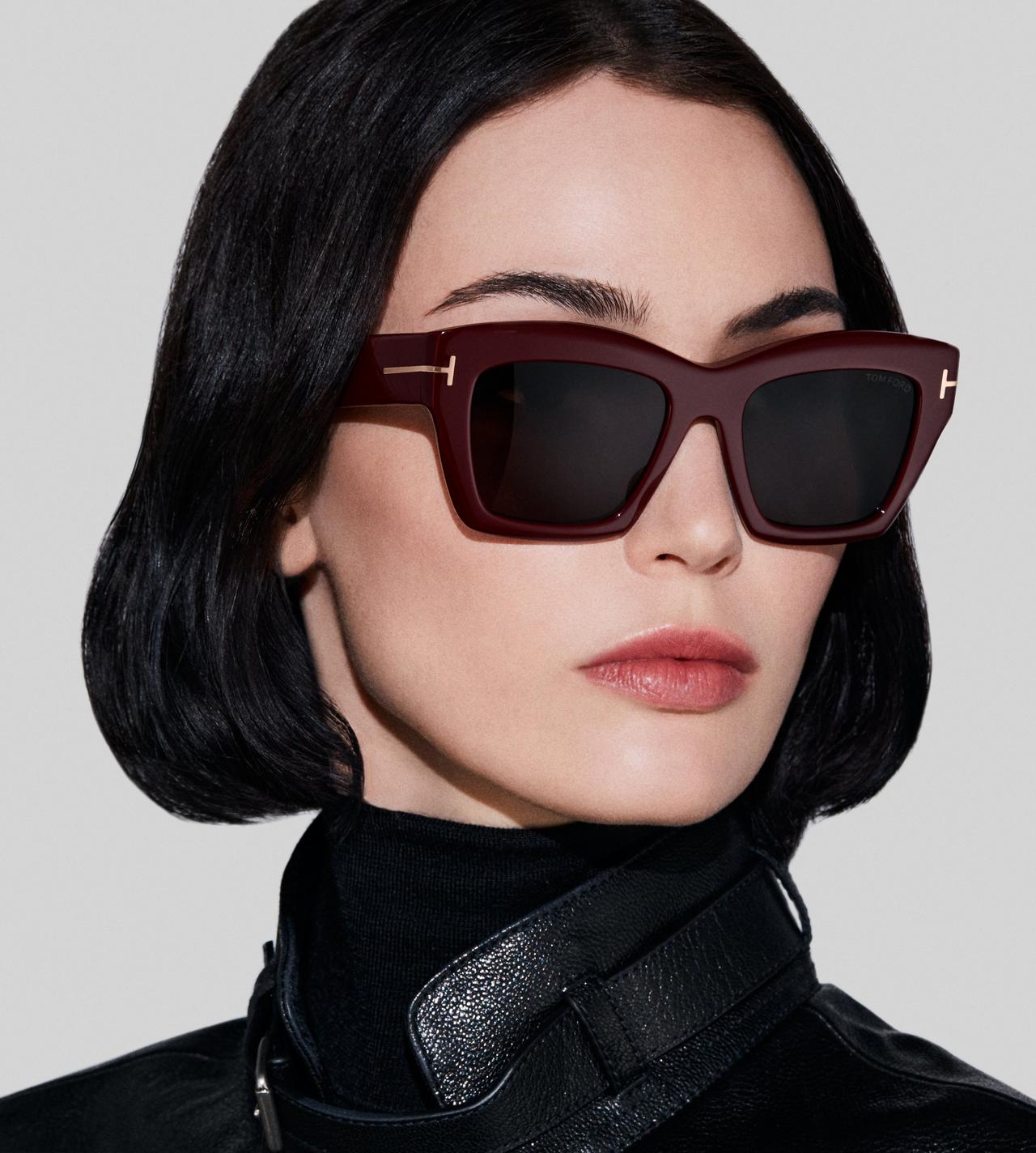 TOM FORD OM SHINY BORDEAUX / BROWN LUNA SUNGLASSES