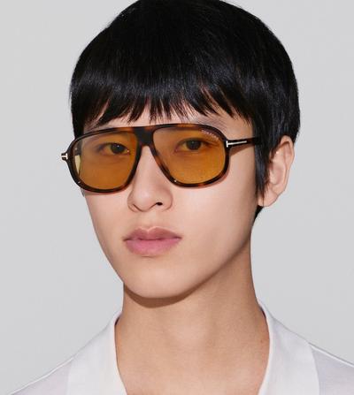 TOM FORD OM BLONDE HAVANA / BROWN GUILLAUME SUNGLASSES