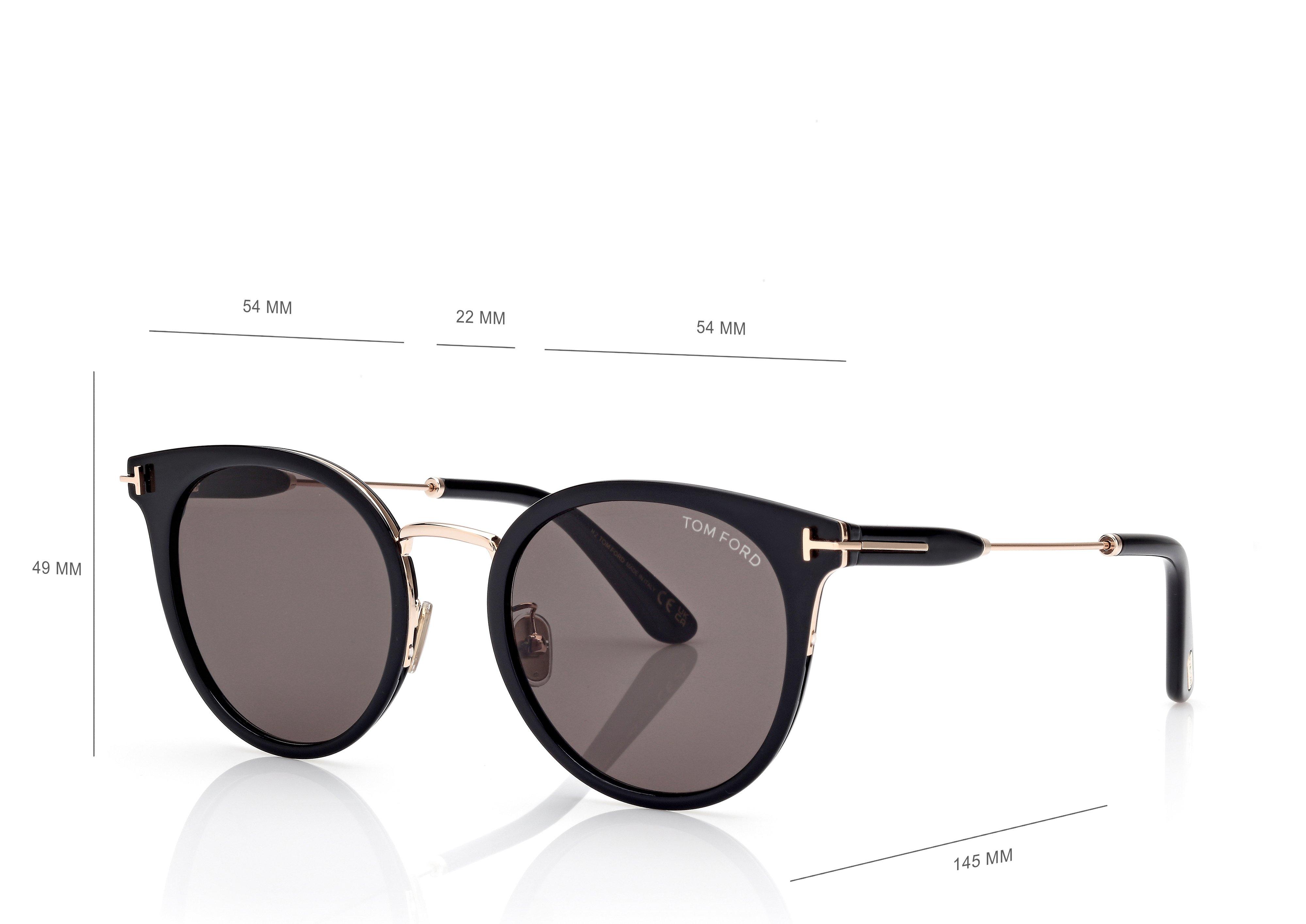 NWT Tom Ford FT1114 Black Round 54mm Sunglasses Tom Ford® FT1113 Round Sunglasses - EuroOptica main image 3