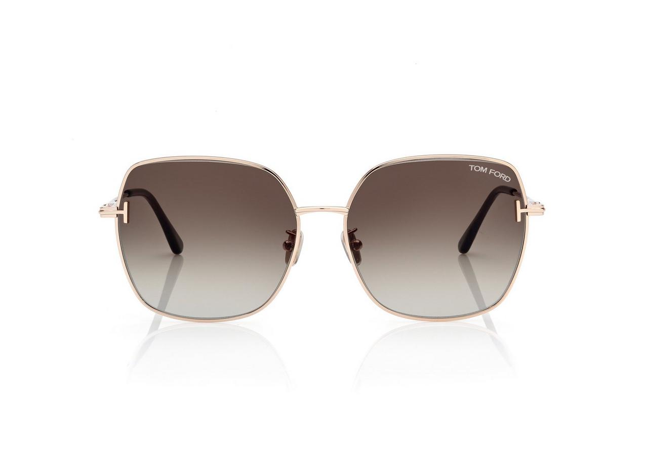 TOM FORD OM ROSE GOLD SQUARE SUNGLASSES