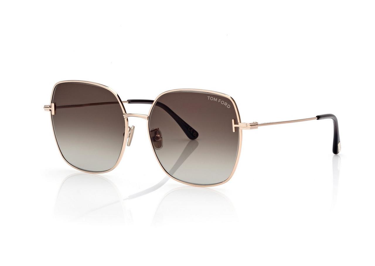 TOM FORD OM ROSE GOLD SQUARE SUNGLASSES