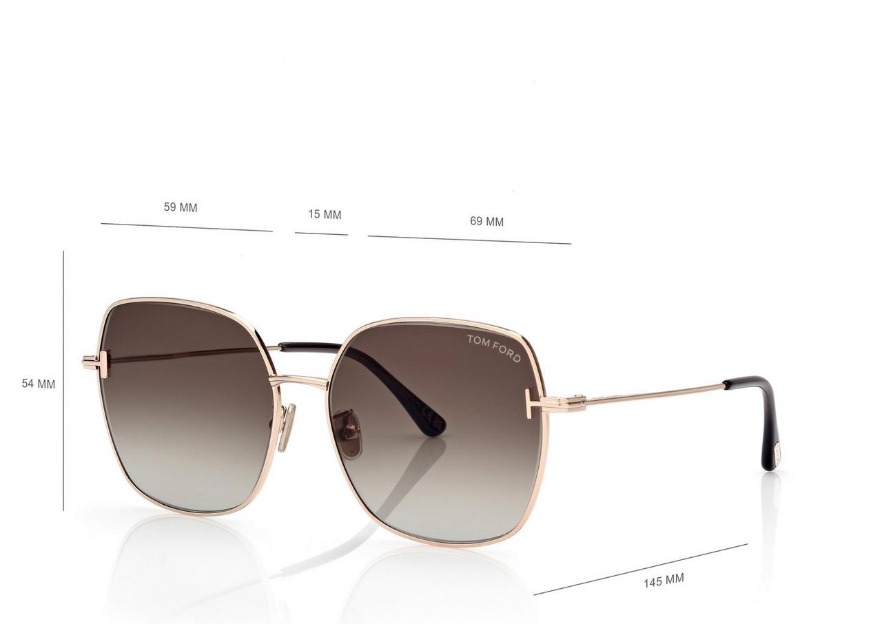TOM FORD OM ROSE GOLD SQUARE SUNGLASSES