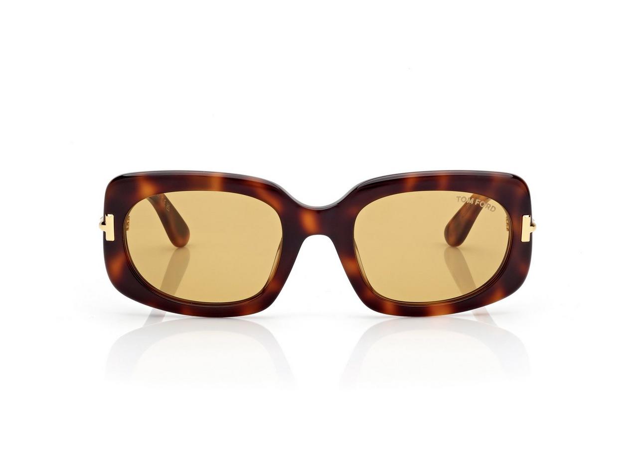 TOM FORD OM VINTAGE HAVANA ICON RECTANGULAR SUNGLASSES