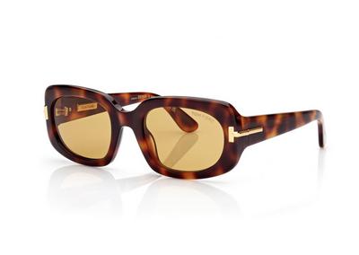 TOM FORD OM VINTAGE HAVANA ICON RECTANGULAR SUNGLASSES
