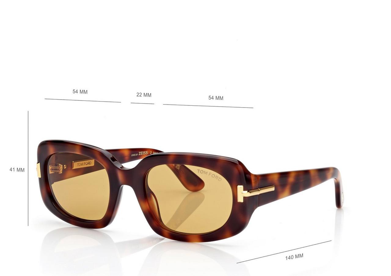 TOM FORD OM VINTAGE HAVANA ICON RECTANGULAR SUNGLASSES