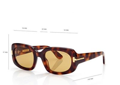 TOM FORD OM VINTAGE HAVANA ICON RECTANGULAR SUNGLASSES