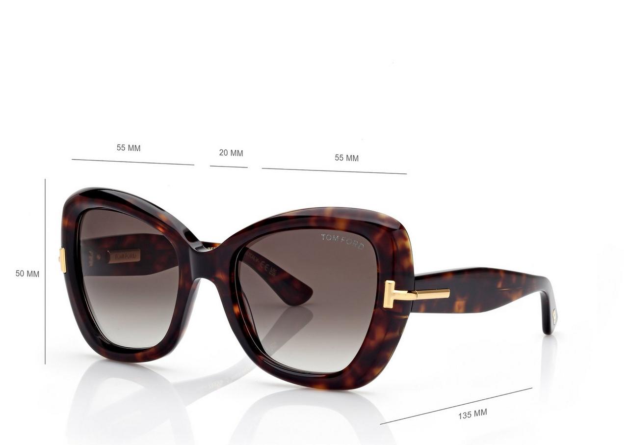 TOM FORD OM GRADIENT HAVANA BUTTERFLY ICON SUNGLASSES