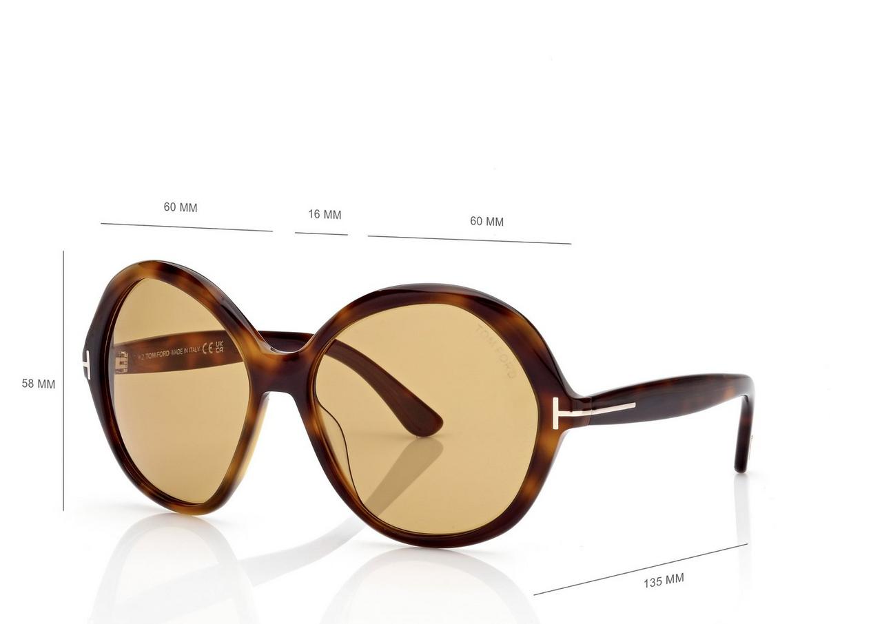 TOM FORD OM DARK HAVANA ANNABELLE SUNGLASSES