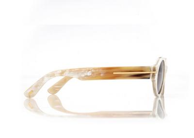 TOM FORD HORN COLOURED HORN / GREEN OVAL HORN SUNGLASSES