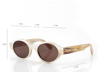TOM FORD HORN COLOURED HORN / GREEN OVAL HORN SUNGLASSES