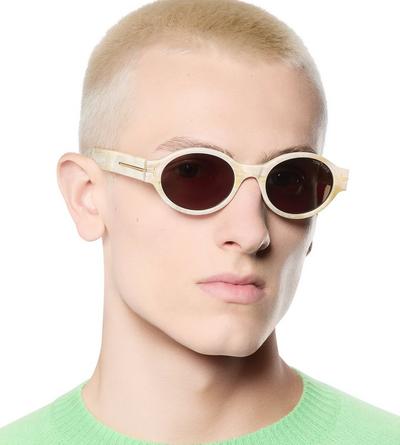 TOM FORD HORN COLOURED HORN / GREEN OVAL HORN SUNGLASSES