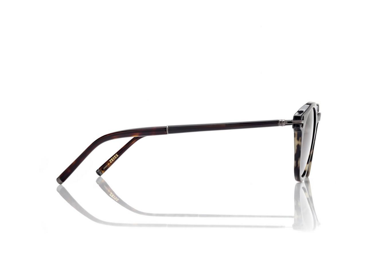 ROUND HORN AND TITANIUM SUNGLASSES image number 2