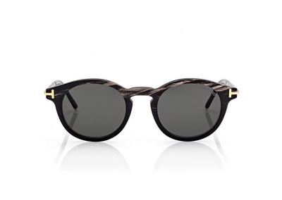 ROUND HORN AND TITANIUM SUNGLASSES image number 0