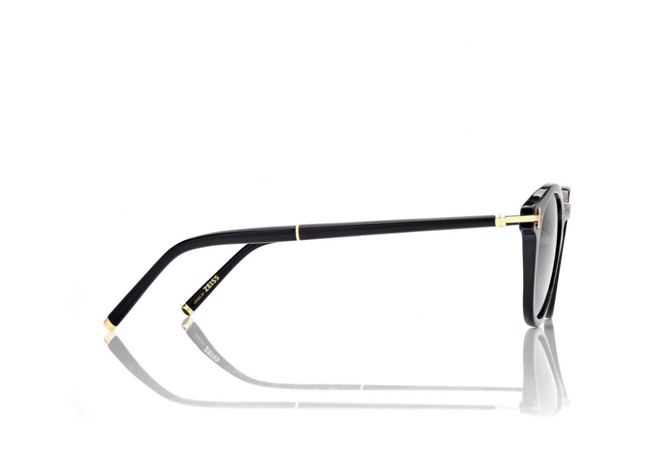 ROUND HORN AND TITANIUM SUNGLASSES image number 2