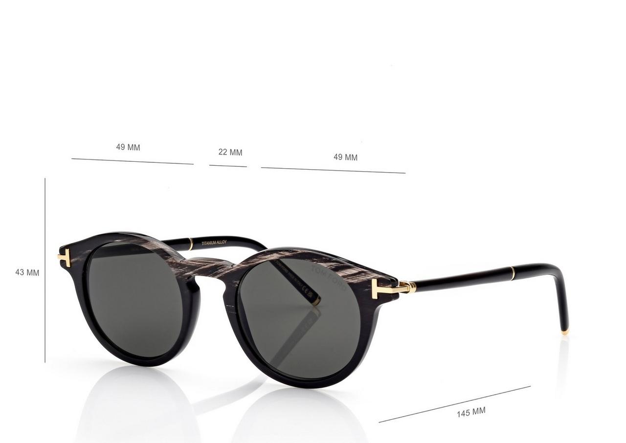 ROUND HORN AND TITANIUM SUNGLASSES image number 3