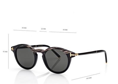 ROUND HORN AND TITANIUM SUNGLASSES image number 3