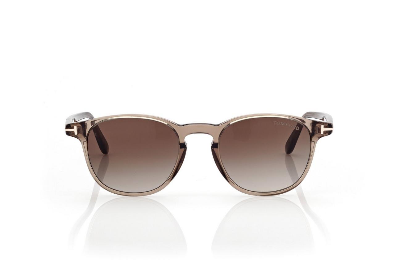 TOM FORD OM SHINY LIGHT BROWN / GRADIENT SMOKE HOLT SUNGLASSES