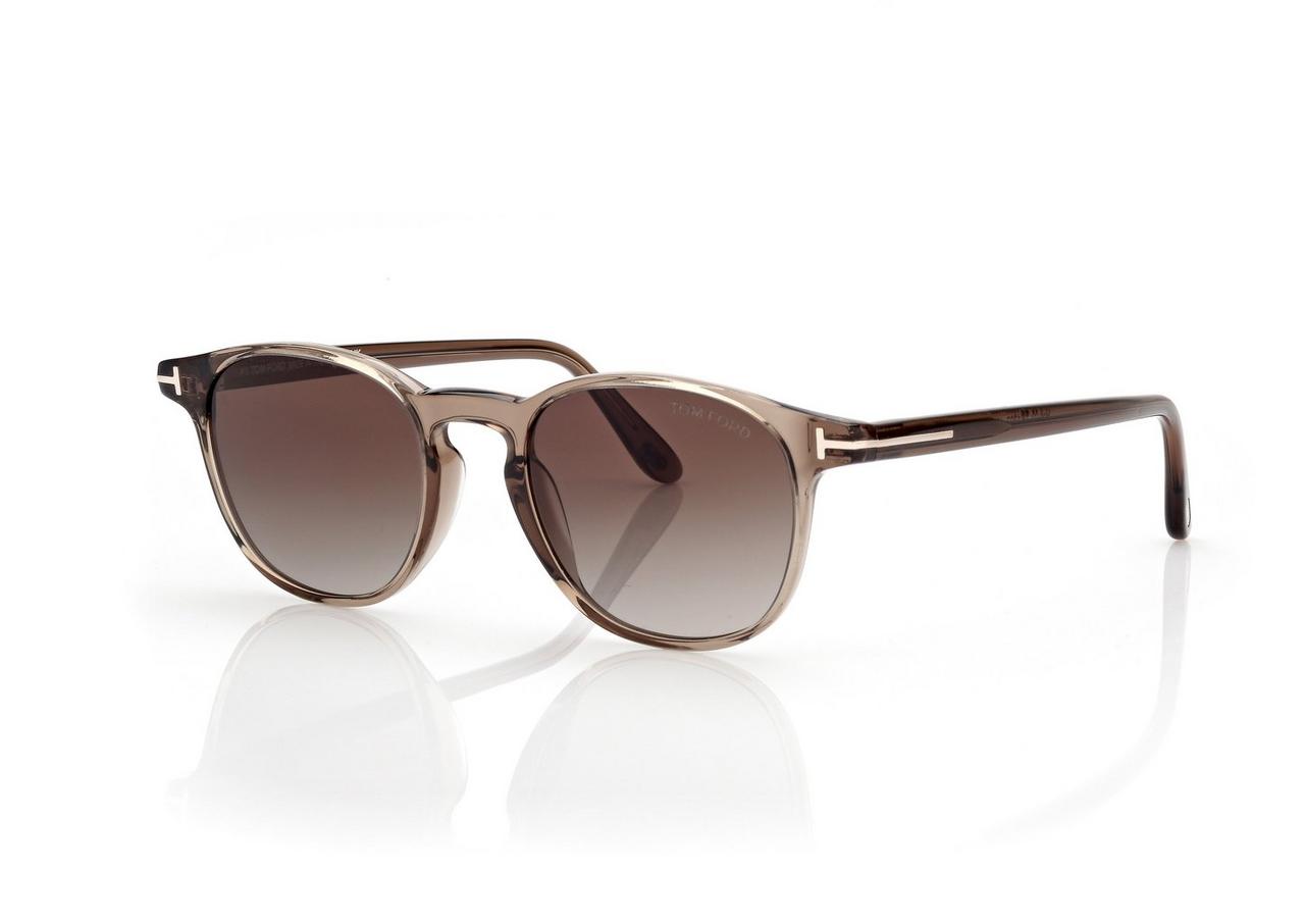 TOM FORD OM SHINY LIGHT BROWN / GRADIENT SMOKE HOLT SUNGLASSES