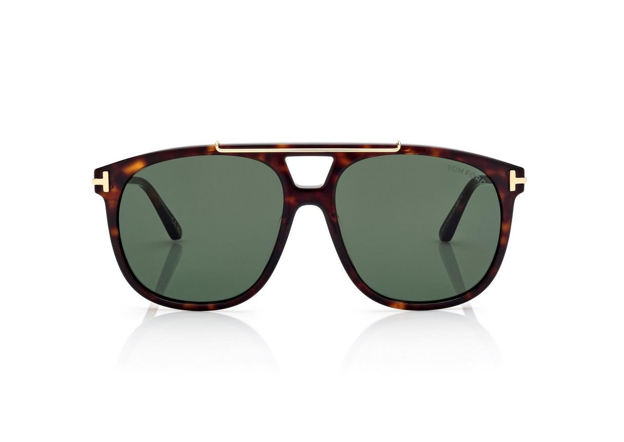 TOM FORD OM DARK HAVANA / GREEN SAM SUNGLASSES