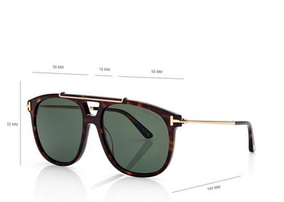 TOM FORD OM DARK HAVANA / GREEN SAM SUNGLASSES
