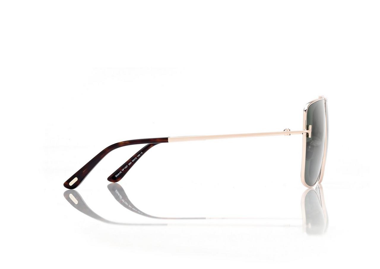 TOM FORD OM ROSE GOLD/GREEN ELIOTT SUNGLASSES