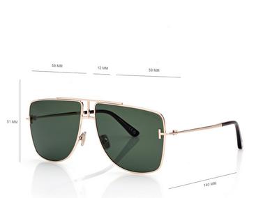TOM FORD OM ROSE GOLD/GREEN ELIOTT SUNGLASSES