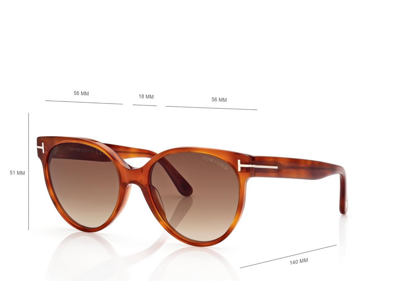 TOM FORD OM BLONDE HAVANA / GRADIENT BROWN TALLULAH SUNGLASSES