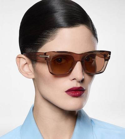 TOM FORD OM LIGHT BROWN EMMA SUNGLASSES